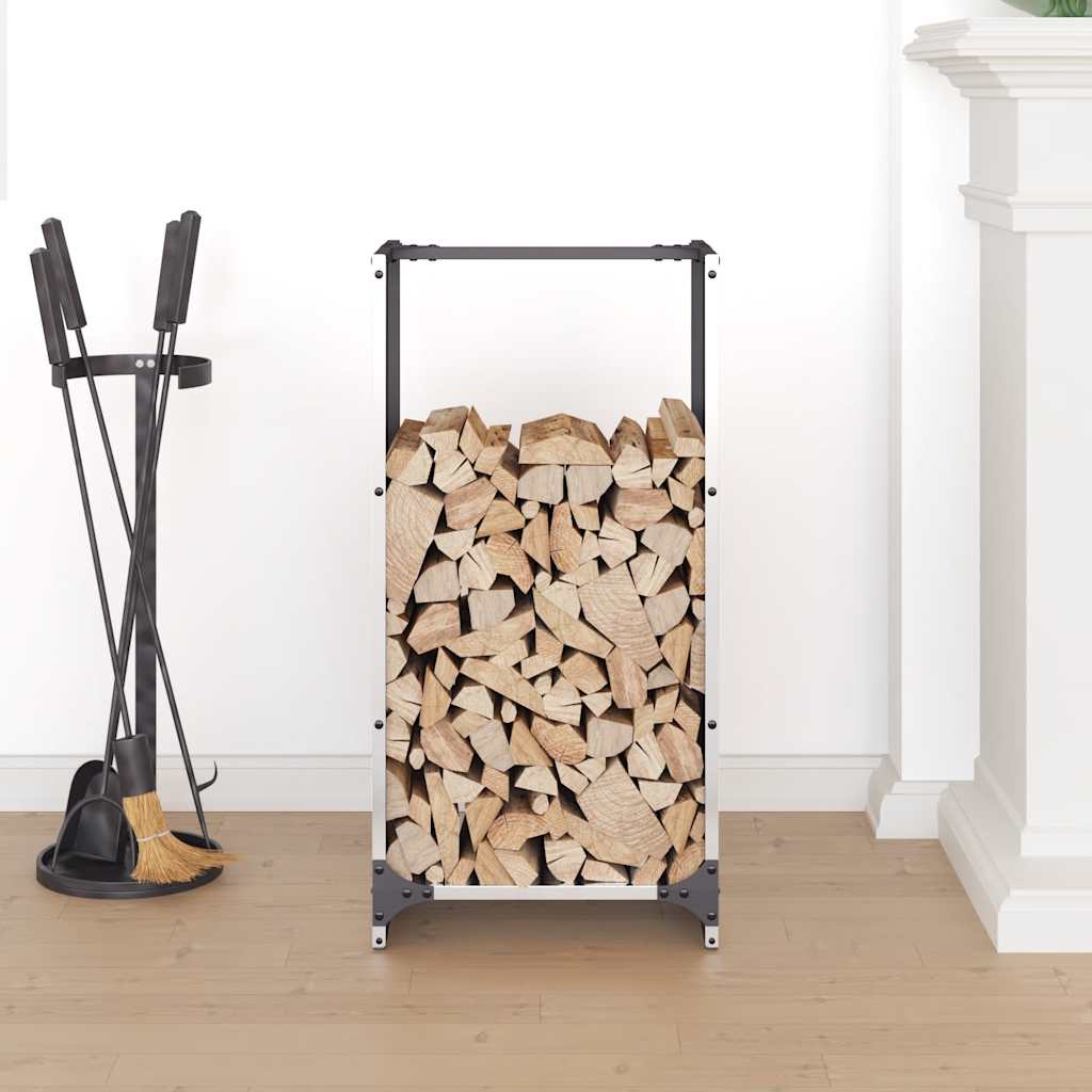 vidaXL Firewood Rack 40x30x80 cm Stainless Steel 3