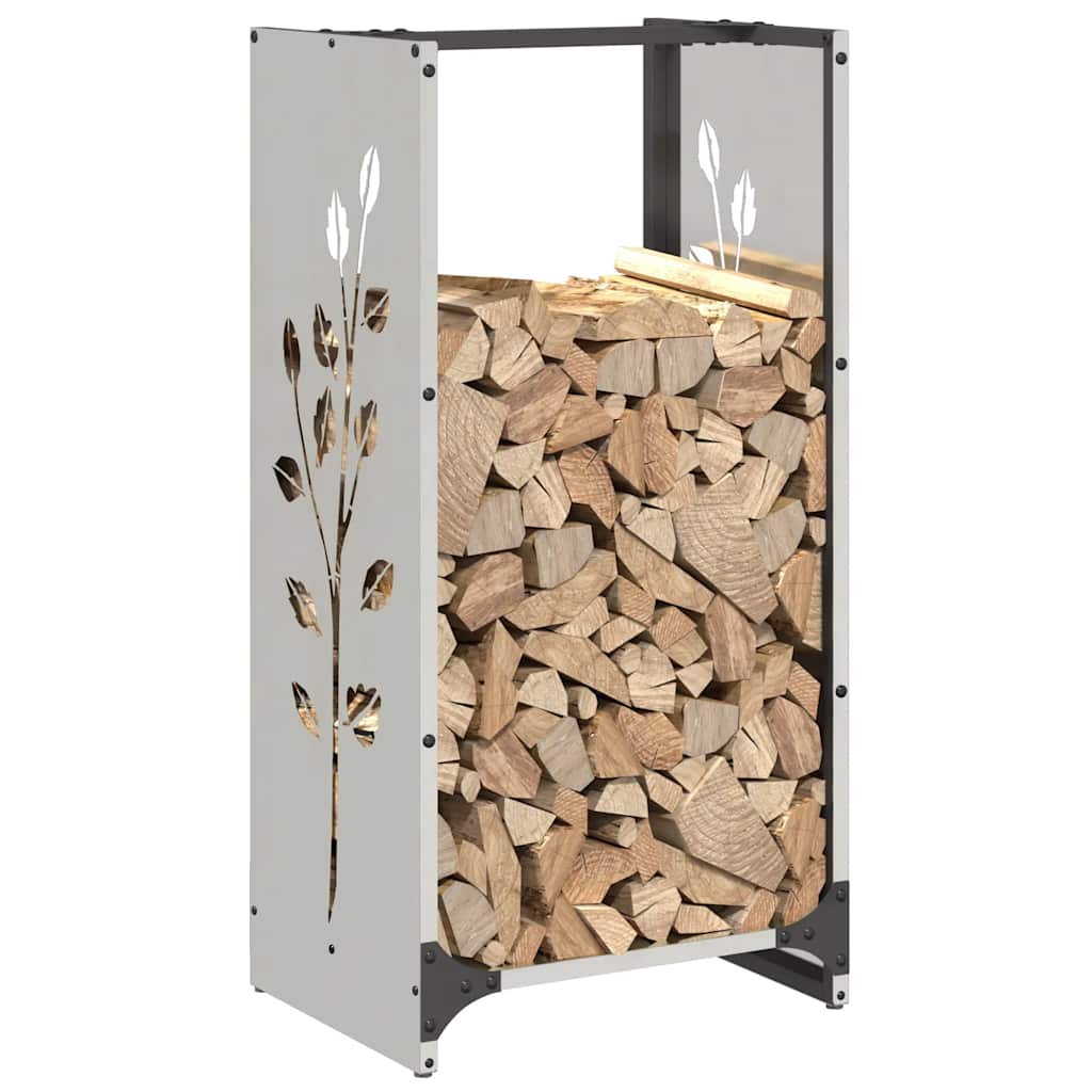 vidaXL Firewood Rack 40x30x80 cm Stainless Steel 4
