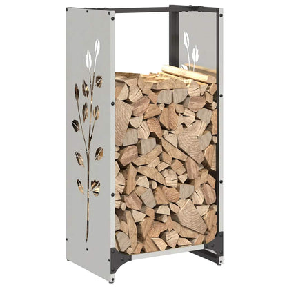 vidaXL Firewood Rack 40x30x80 cm Stainless Steel 4