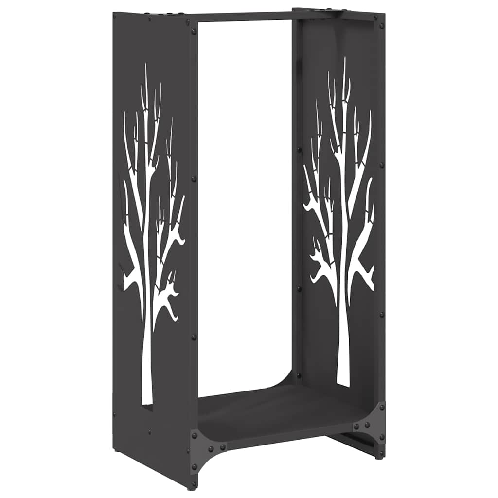 vidaXL Firewood Rack Black 40x30x80 cm Cold-rolled steel 2