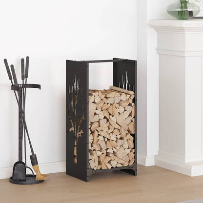 vidaXL Firewood Rack Black 40x30x80 cm Cold-rolled steel 1