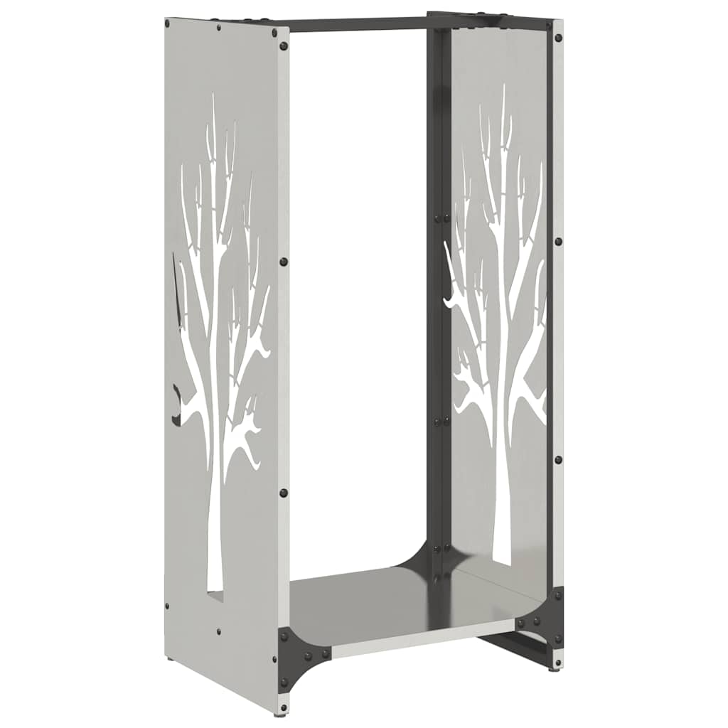 vidaXL Firewood Rack 40x30x80 cm Stainless Steel 2
