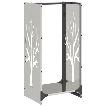 vidaXL Firewood Rack 40x30x80 cm Stainless Steel 2