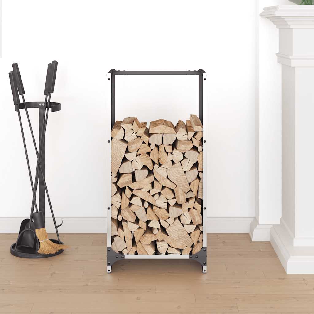 vidaXL Firewood Rack 40x30x80 cm Stainless Steel 3