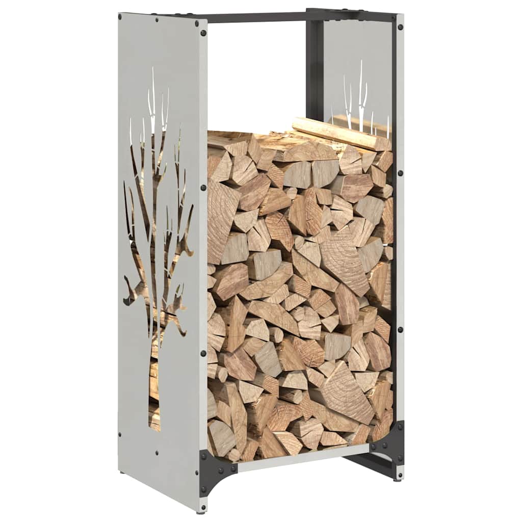 vidaXL Firewood Rack 40x30x80 cm Stainless Steel 4