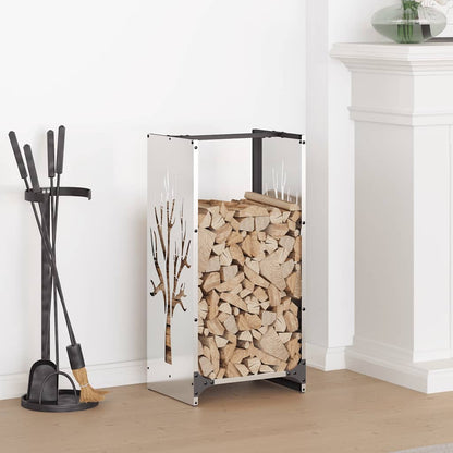 vidaXL Firewood Rack 40x30x80 cm Stainless Steel 1