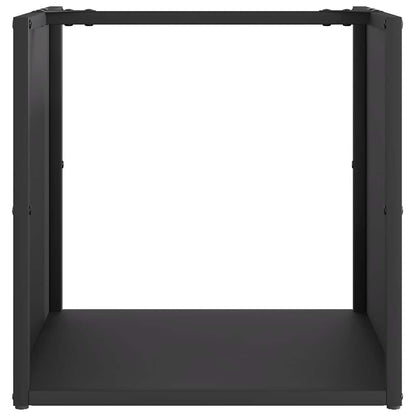vidaXL Firewood Rack Black 40x40x40 cm Cold-rolled steel 4