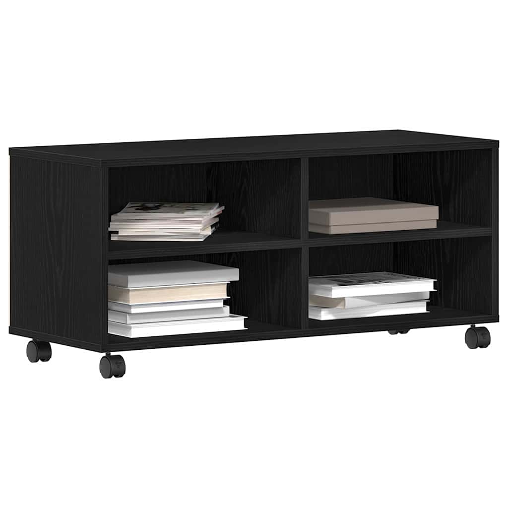 vidaXL TV Cabinet 90 x 35 x 40.5 cm Black Engineered wood 3