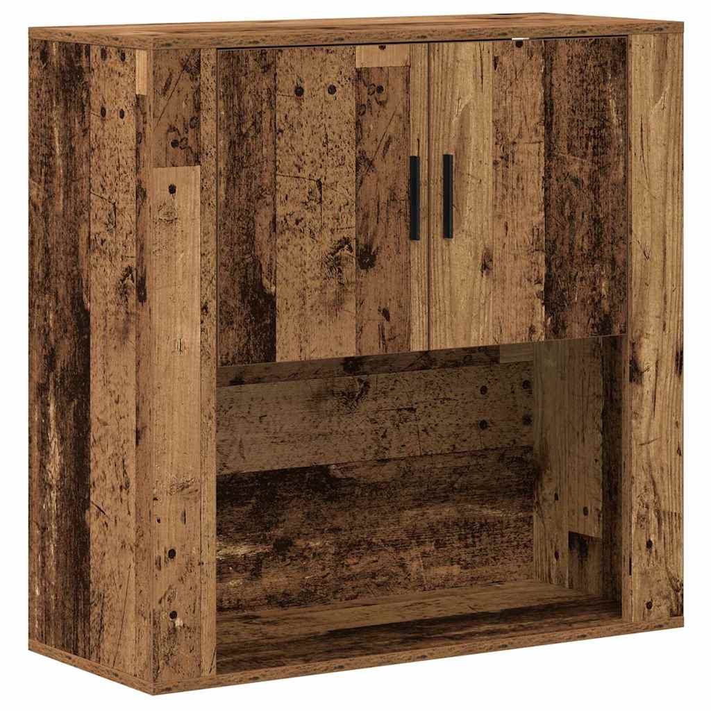 vidaXL Wall Cabinet with Door Old Wood 80 x 33 x 80 cm Engineered Wood 2