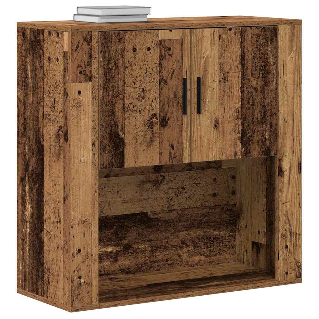 vidaXL Wall Cabinet with Door Old Wood 80 x 33 x 80 cm Engineered Wood 3
