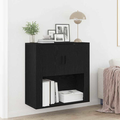 vidaXL Wall Cabinet Black Oak 80 x 33 x 80 cm Engineered Wood 1