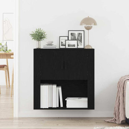 vidaXL Wall Cabinet Black Oak 80 x 33 x 80 cm Engineered Wood 4