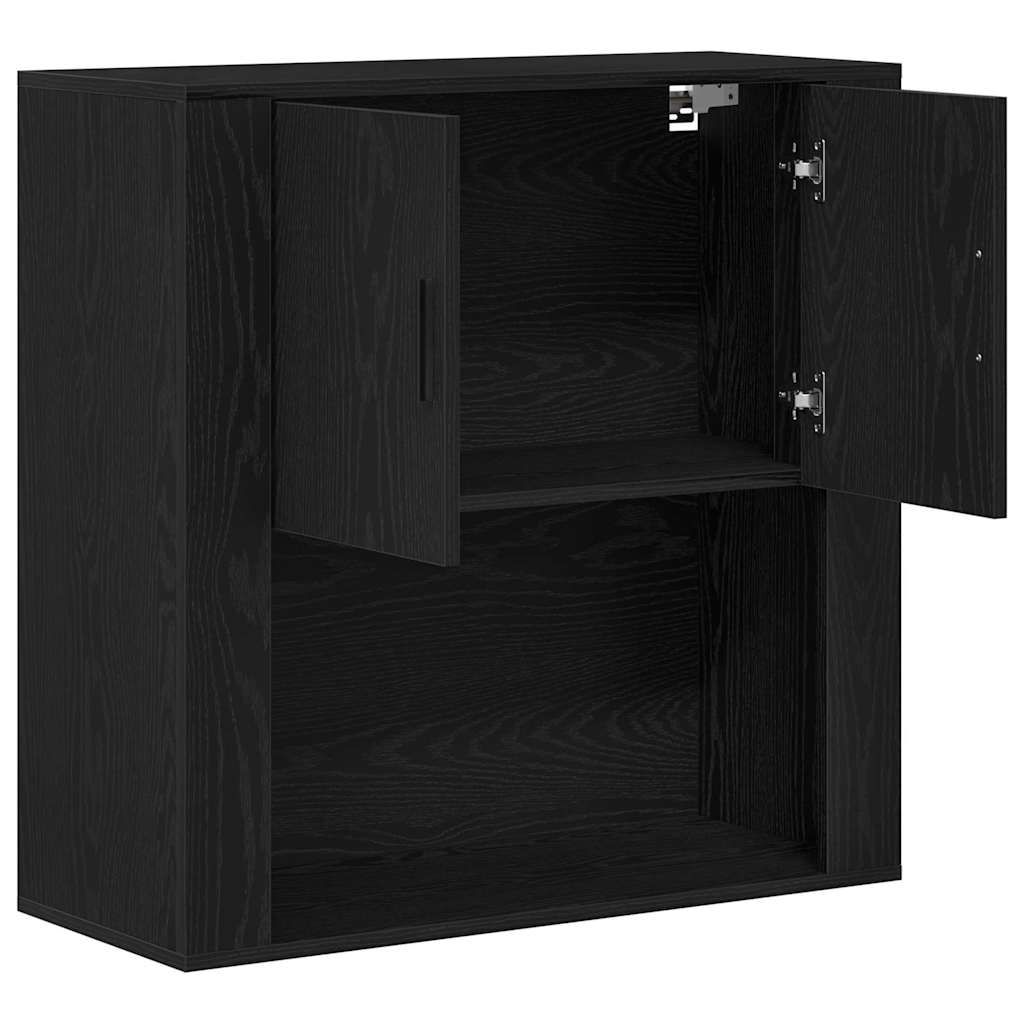 vidaXL Wall Cabinet Black Oak 80 x 33 x 80 cm Engineered Wood 5