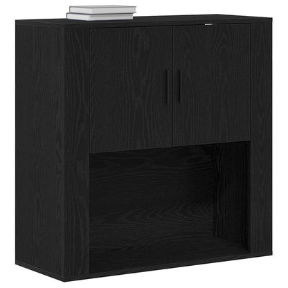 vidaXL Wall Cabinet Black Oak 80 x 33 x 80 cm Engineered Wood 3