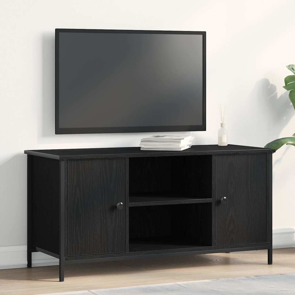 vidaXL TV Cabinet 100 x 40 x 50 cm Black oak Engineered wood 1