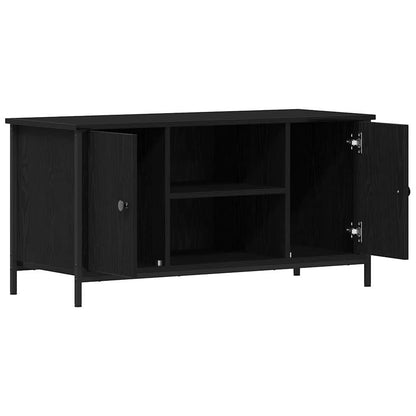 vidaXL TV Cabinet 100 x 40 x 50 cm Black oak Engineered wood 5