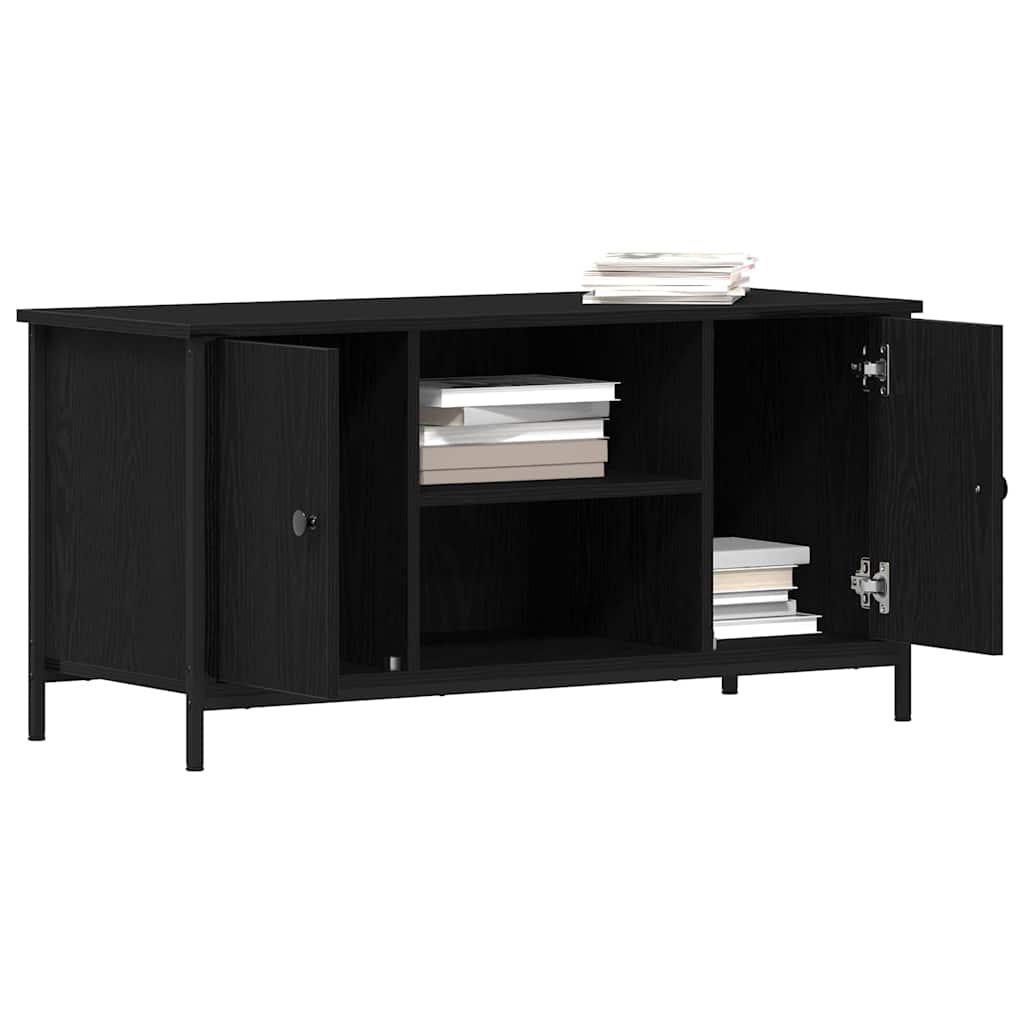 vidaXL TV Cabinet 100 x 40 x 50 cm Black oak Engineered wood 3