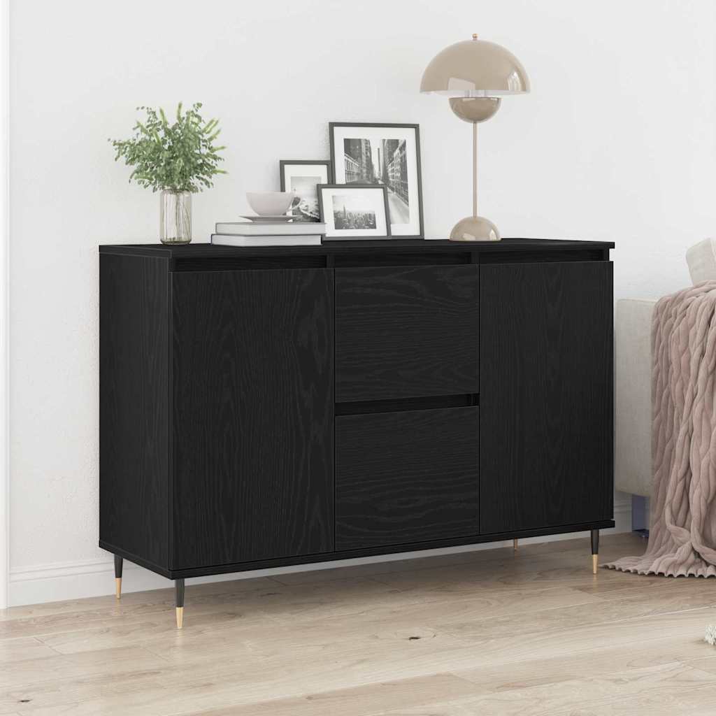 Sideboard 101,5x35x70 cm Engineered Wood Black oak