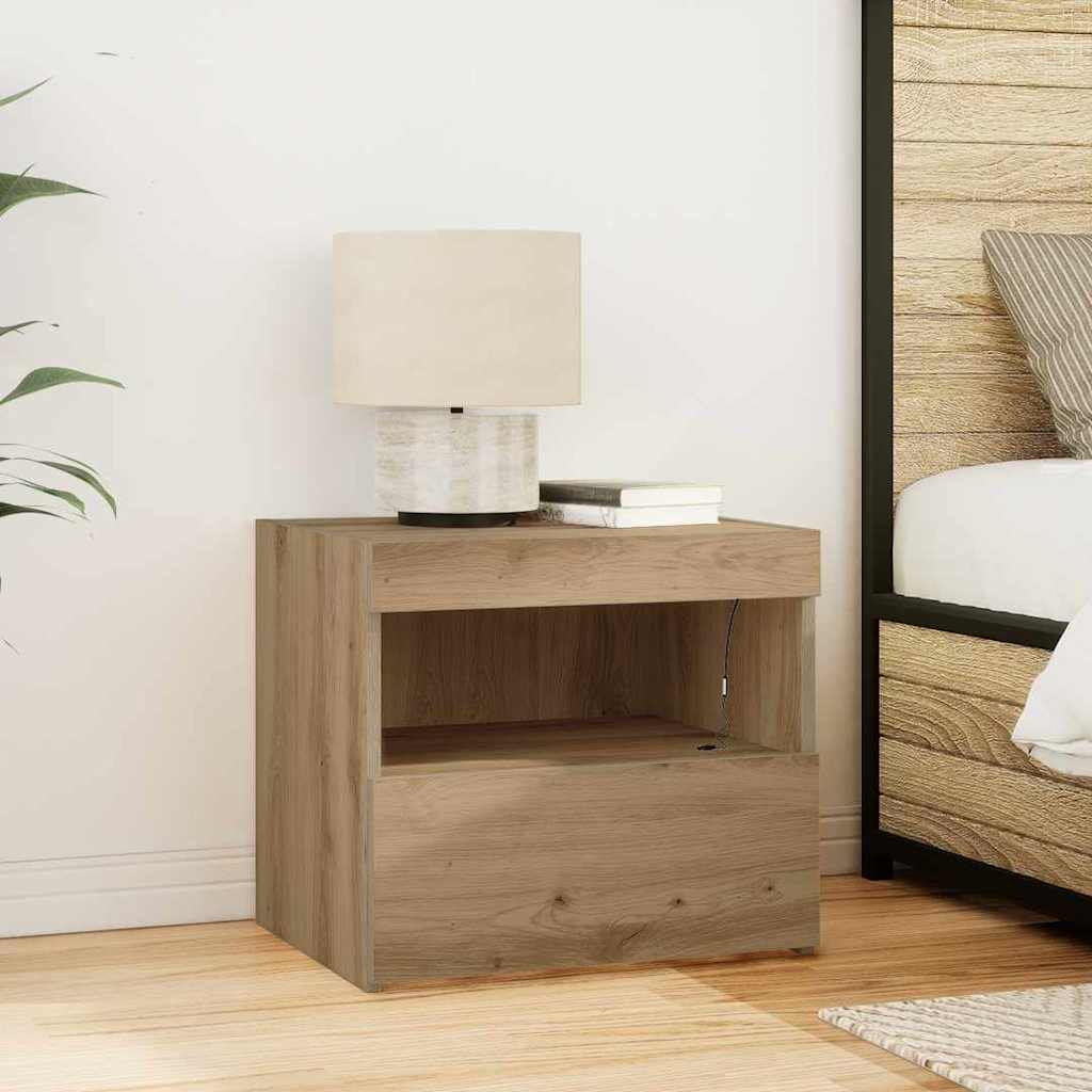 vidaXL Bedside Cabinet 2 pcs Artisan Oak 50 x 40 x 45 cm 4