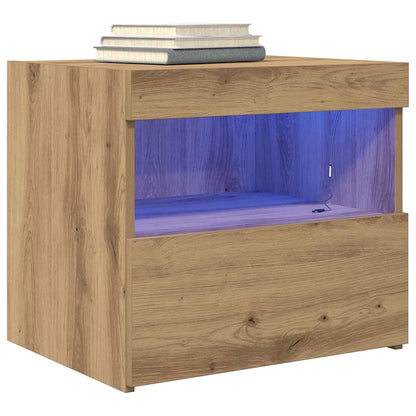 vidaXL Bedside Cabinet 2 pcs Artisan Oak 50 x 40 x 45 cm 3