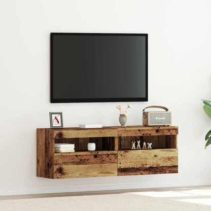 vidaXL TV Wall Cabinet 2 pcs Old wood Engineered Wood 1