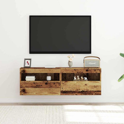 vidaXL TV Wall Cabinet 2 pcs Old wood Engineered Wood 5