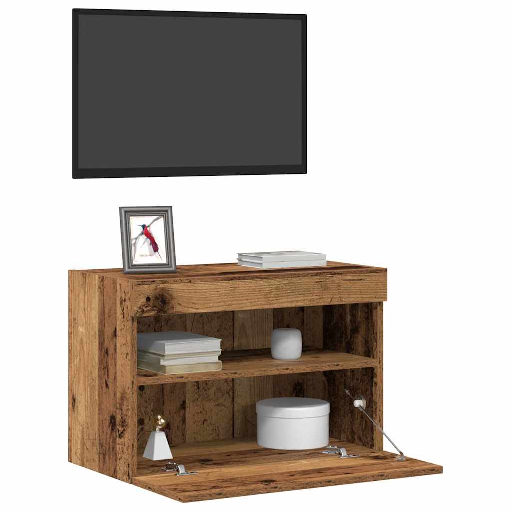 vidaXL TV Wall Cabinet 2 pcs Old wood Engineered Wood 3