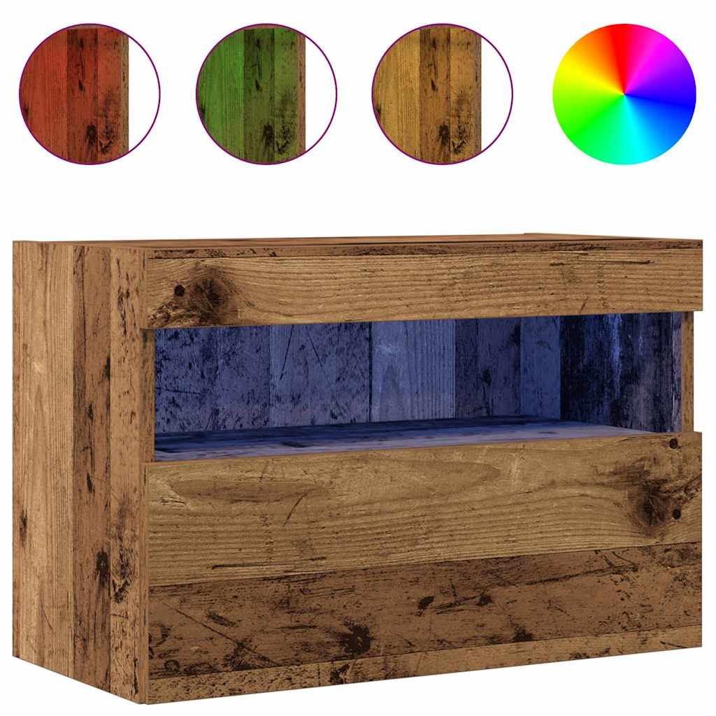 vidaXL TV Wall Cabinet 2 pcs Old wood Engineered Wood 4