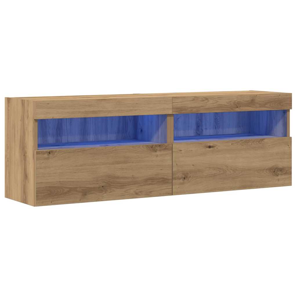 vidaXL TV Wall Cabinet 2 pcs Artisan oak Engineered Wood 2