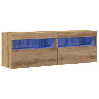 vidaXL TV Wall Cabinet 2 pcs Artisan oak Engineered Wood 2