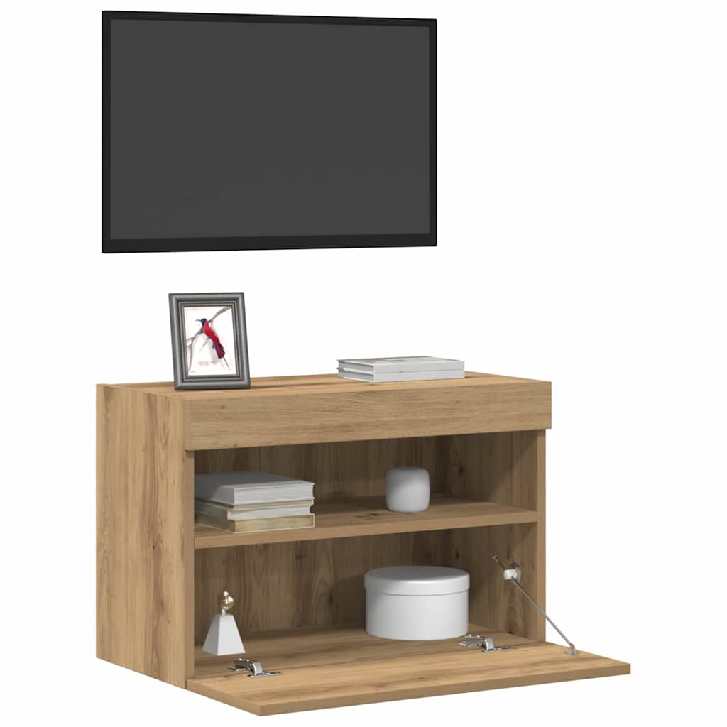 vidaXL TV Wall Cabinet 2 pcs Artisan oak Engineered Wood 3