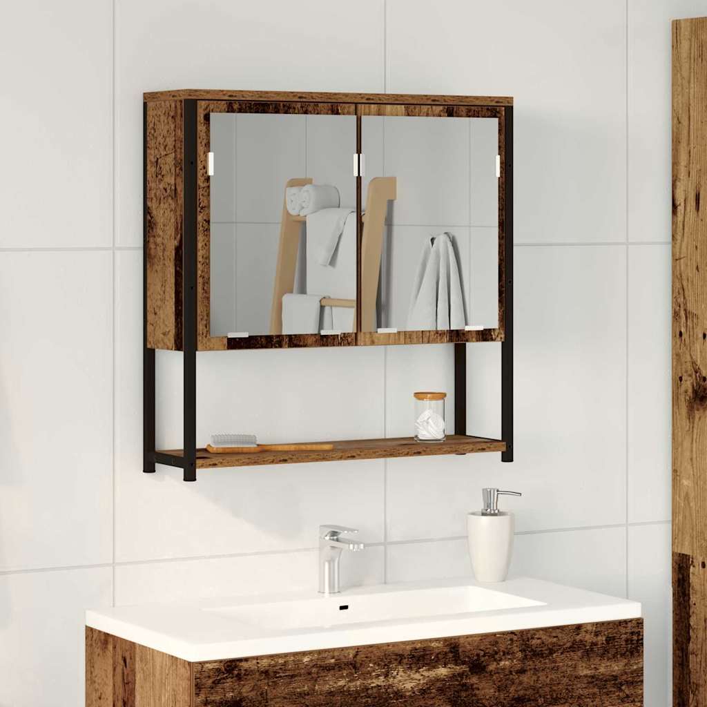 vidaXL Mirror Cabinet Old Wood 60 x 16 x 60 cm Engineered Wood 1