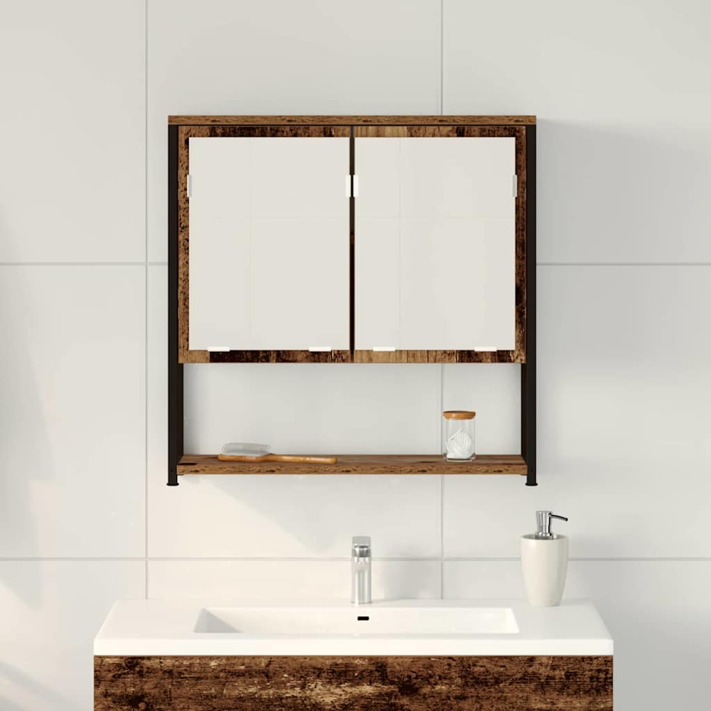 vidaXL Mirror Cabinet Old Wood 60 x 16 x 60 cm Engineered Wood 4