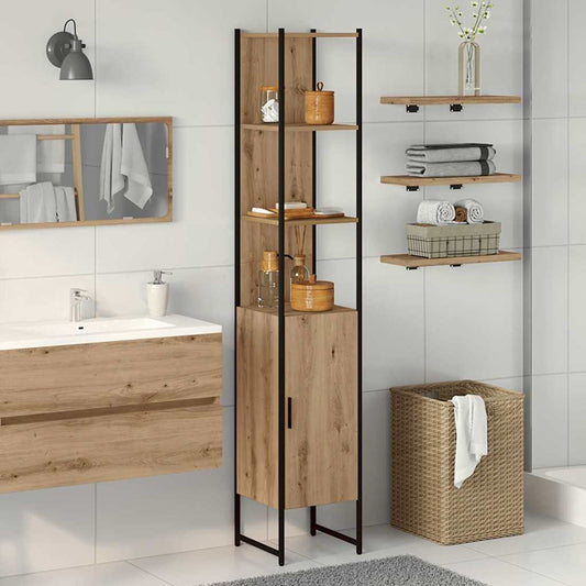 Bathroom Cabinet 33x33x185,5 cm Engineered Wood Artisan oak