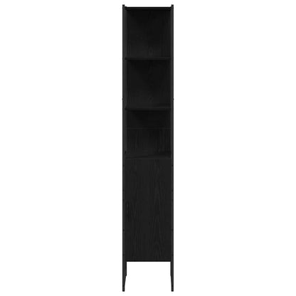 vidaXL Bathroom Cabinet Black oak 33 x 33 x 185.5 cm Engineered Wood 6