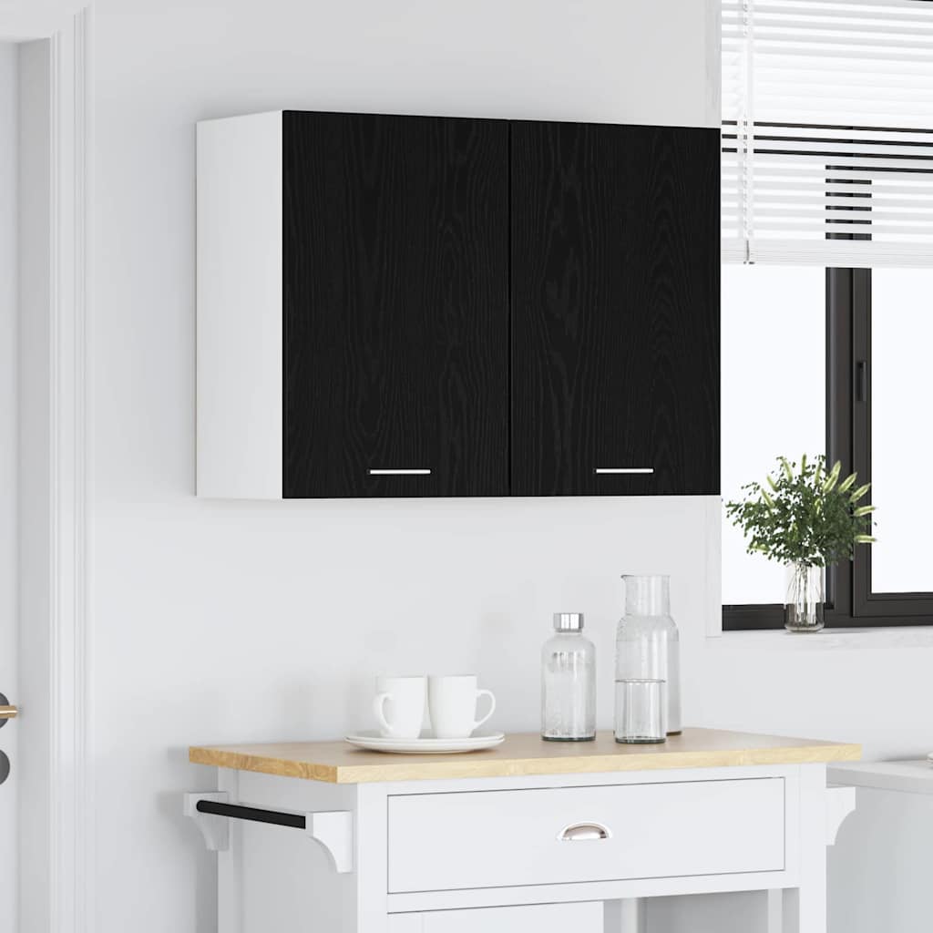 vidaXL Hanging Cabinet Lyon Black Oak 80 x 31 x 60 cm Engineered Wood 4