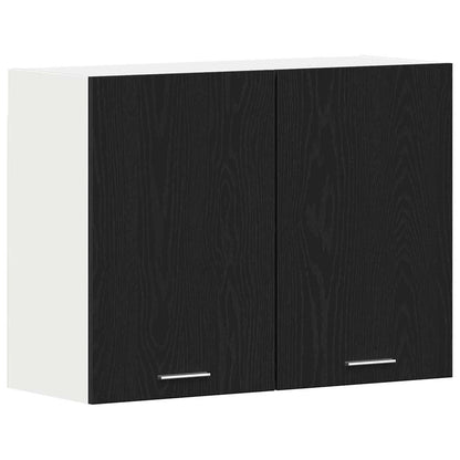 vidaXL Hanging Cabinet Lyon Black Oak 80 x 31 x 60 cm Engineered Wood 2
