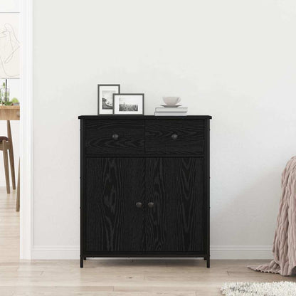 vidaXL Sideboard Black Oak 70 x 30 x 80 cm Engineered Wood 4