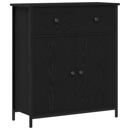 vidaXL Sideboard Black Oak 70 x 30 x 80 cm Engineered Wood 2