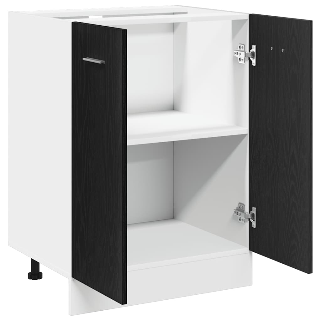 vidaXL Bottom Cabinet Black Oak 60x46x81.5 cm Engineered Wood 5