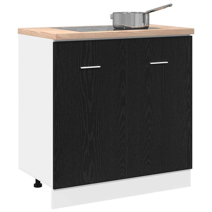 vidaXL Sink Bottom Cabinet Black Oak 80x46x81.5 cm Engineered Wood 4