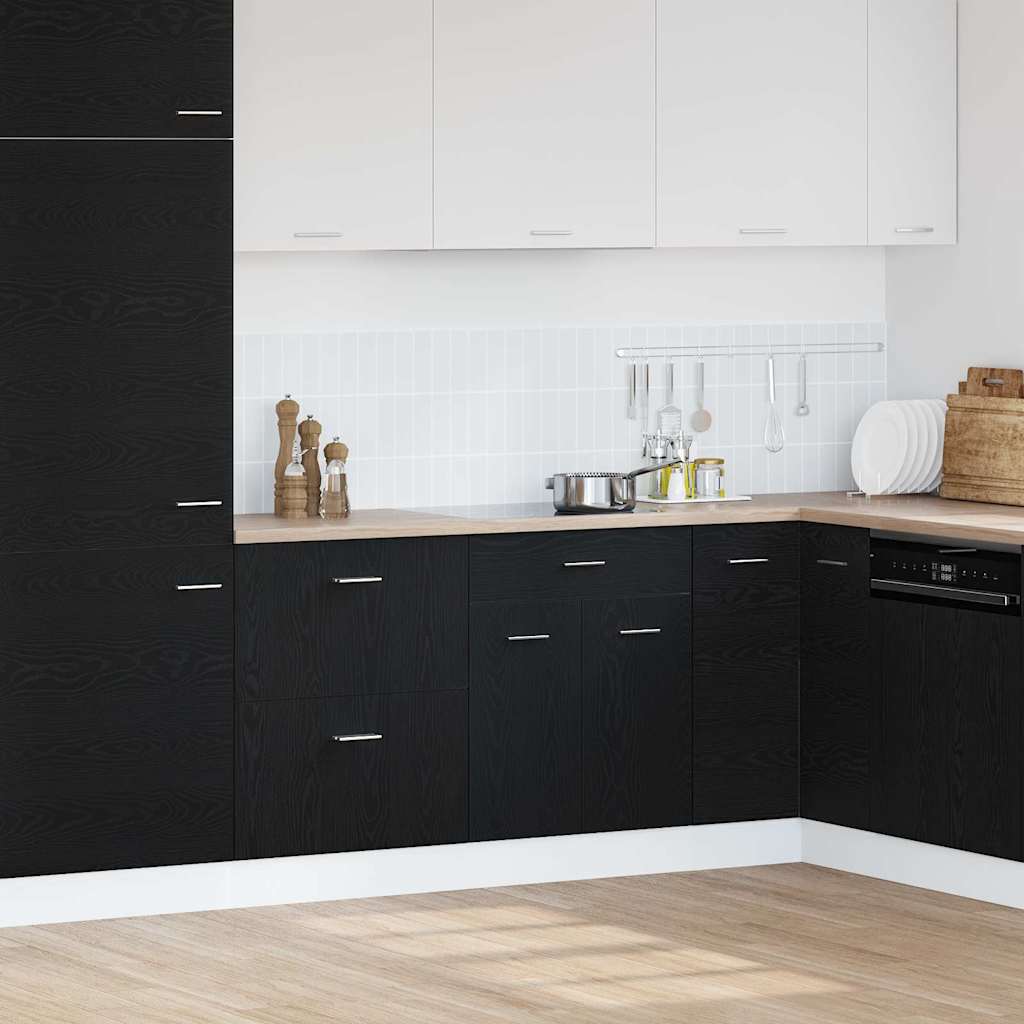 vidaXL Hanging Cabinet Black Oak 60 x 46 x 81.5 cm Engineered Wood 1
