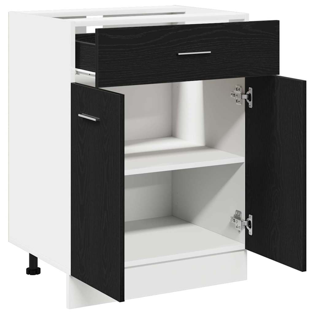 vidaXL Hanging Cabinet Black Oak 60 x 46 x 81.5 cm Engineered Wood 5