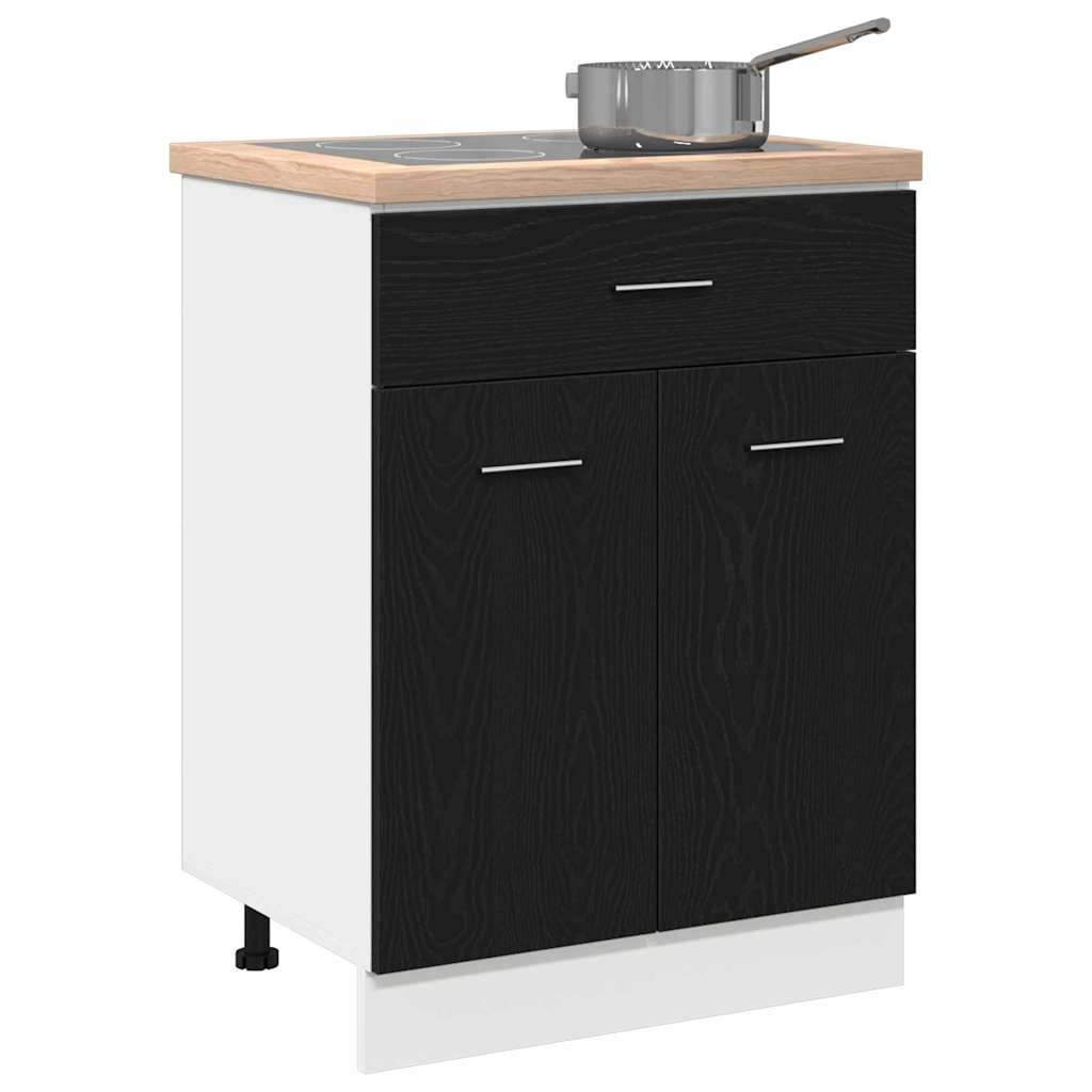 vidaXL Hanging Cabinet Black Oak 60 x 46 x 81.5 cm Engineered Wood 3