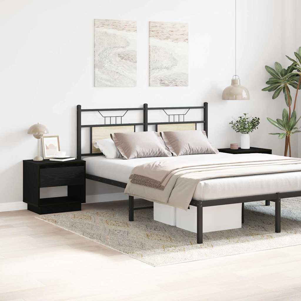 vidaXL Nightstand 2 pcs Black Oak 45 x 34 x 44 cm Engineered Wood 4