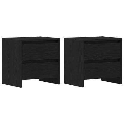 vidaXL Bedside Cabinet 2 pcs Black Oak 45 x 34 x 44.5 cm 2