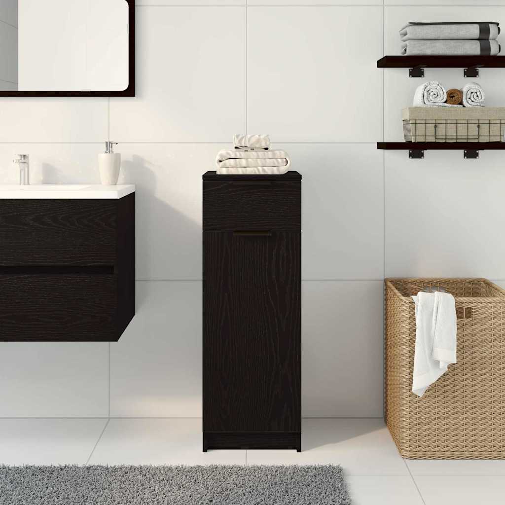 vidaXL Bathroom Cabinet Black oak 32 x 34 x 90 cm Engineered wood 4