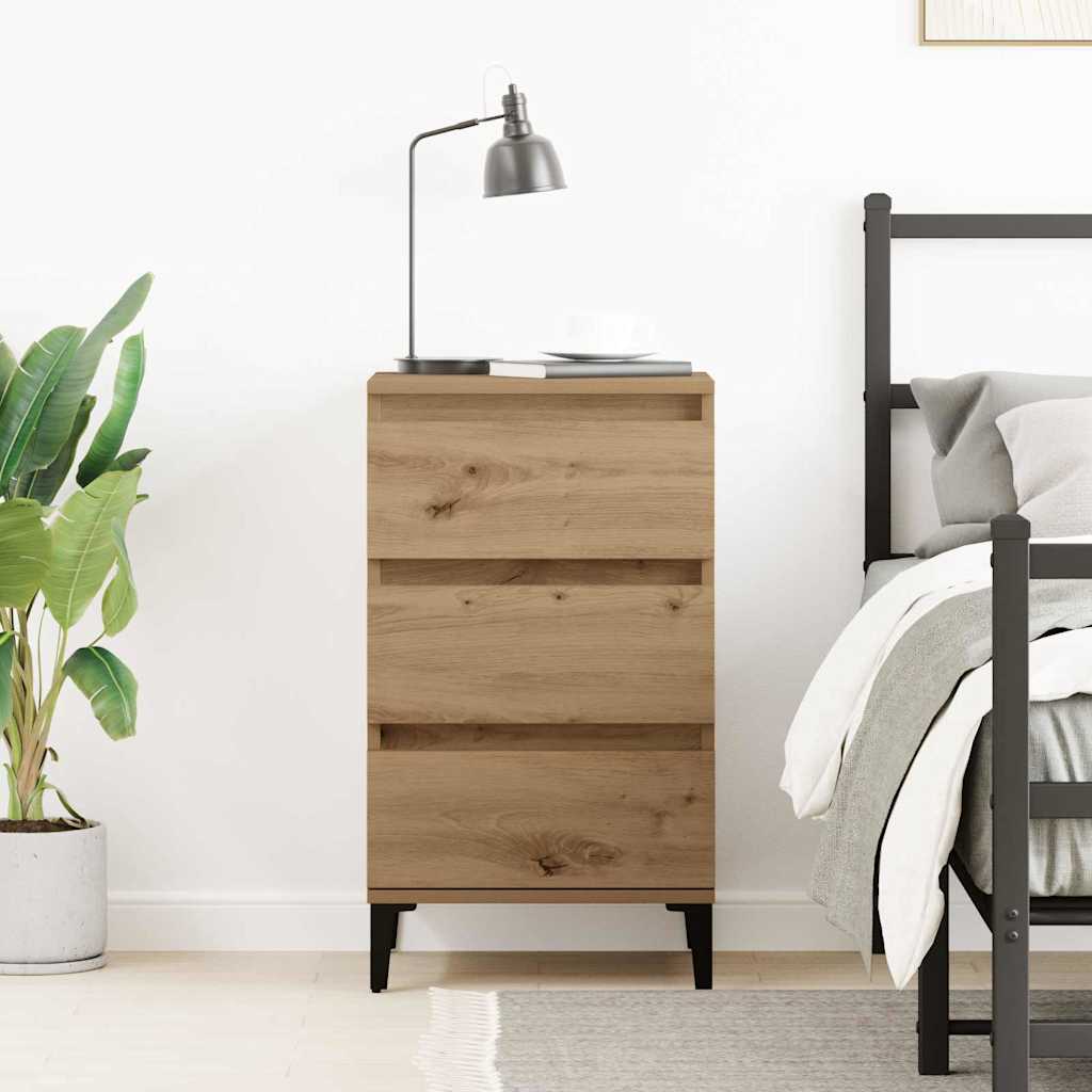 vidaXL Bedside Cabinet Artisan Oak 45 x 35 x 44 cm Engineered Wood 4