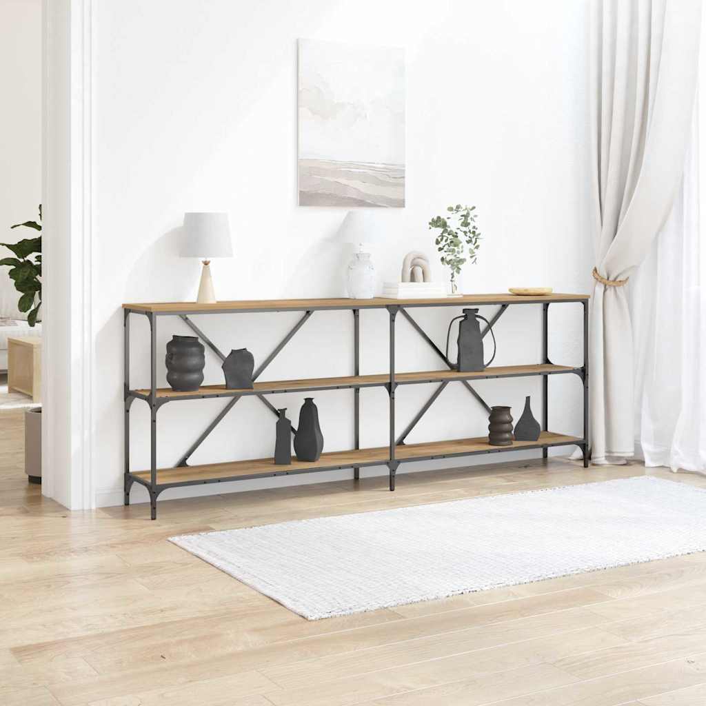 vidaXL Console Table 200x30x75 cm Engineered Wood and Iron