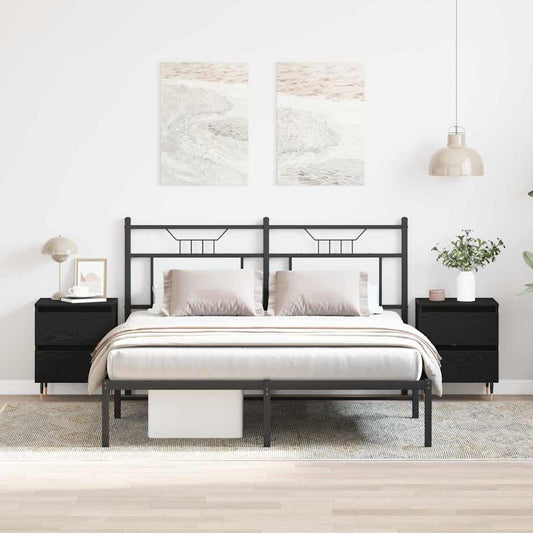 Bedside Cabinet 40x35x50 cm Engineered Wood Black oak 2